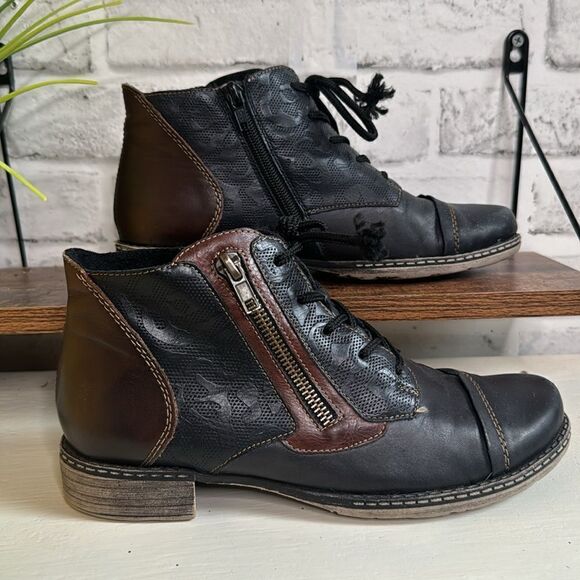 Remonte Genuine Leather Short Boots Size 37 6 D4378-16 - Picture 3 of 8